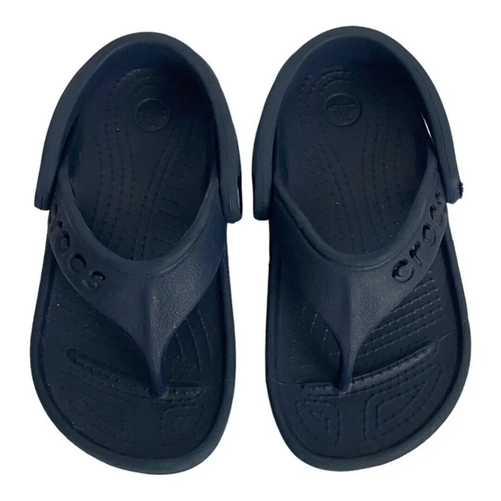 Crocs Navy Thong Flip Flops with Heel Strap Sandal Unisex Child Size 8-9 Slip on